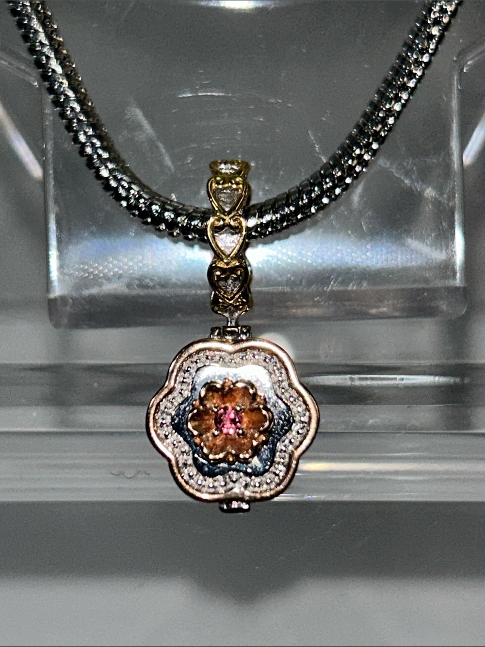NWOT Gems En Vogue Palladium 18k Accent Gemstone Trinket Box Euro Style Charm